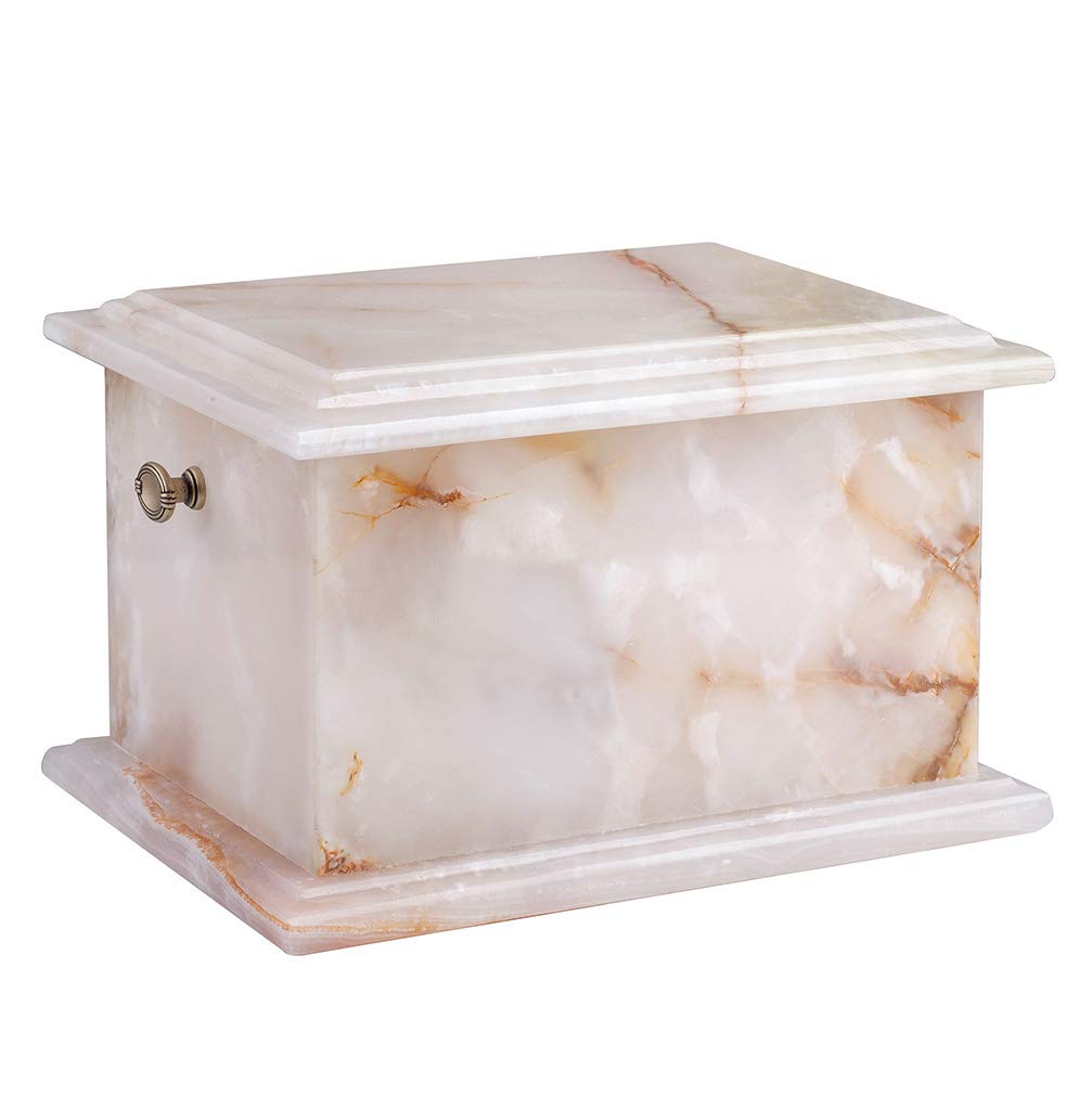 Gregspol Ltd Plain Onyx Casket Cremation Urn For Human Ashe Stone Urn Adult Personalised Memorial (Plain)