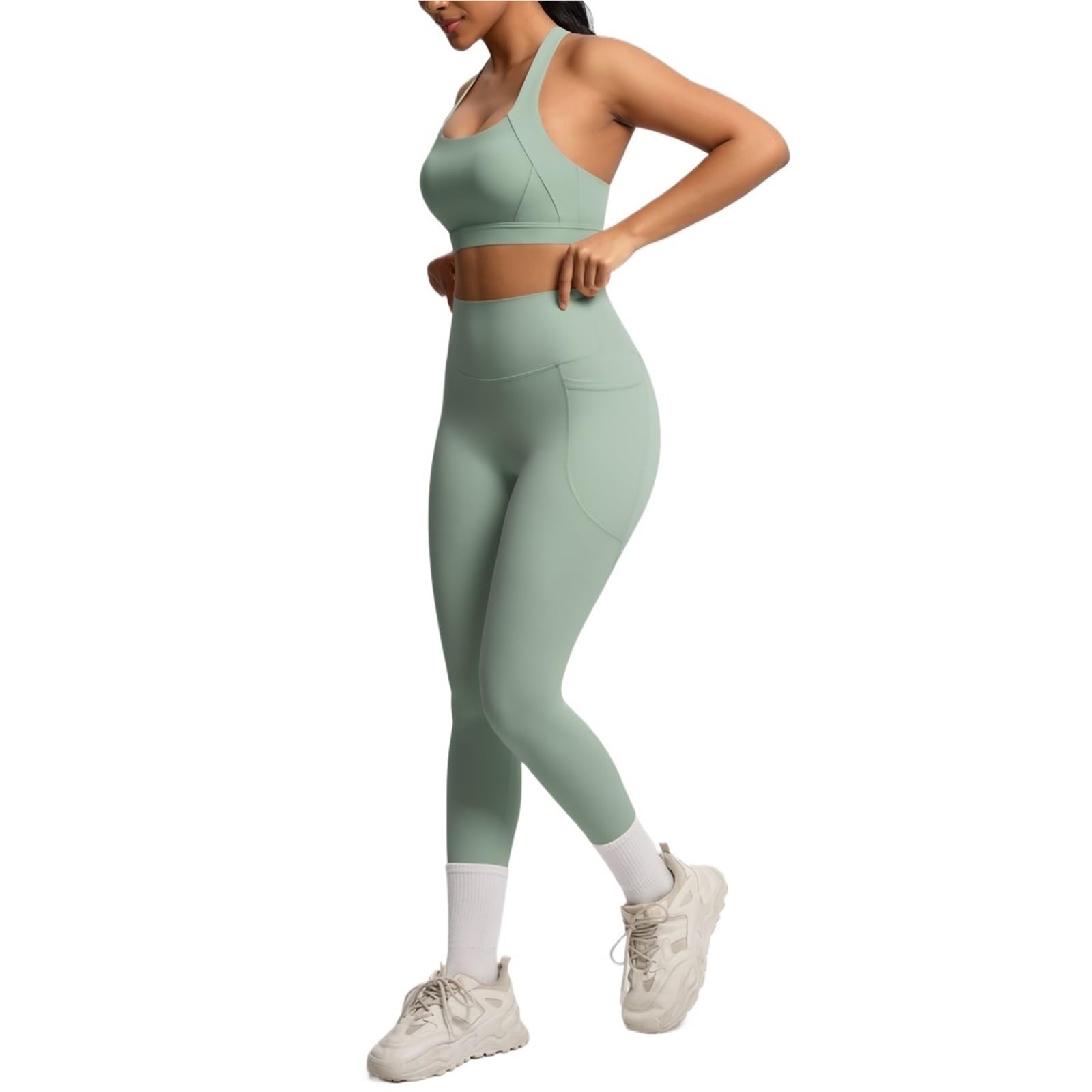 Tuta da yoga Set sportivo Abbigliamento sportivo Reggiseno da yoga da donna Controllo della pancia Leggings dimagranti Tuta da donna