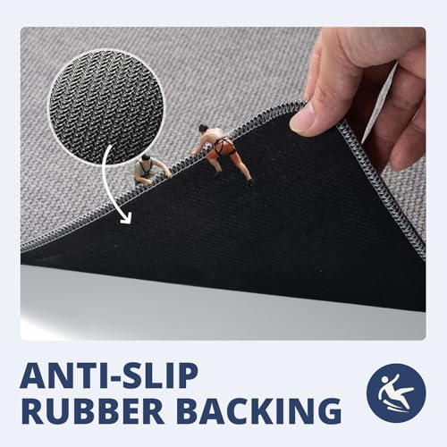 Bathroom Rugs Sets 2 Piece, Thin Bath Mat & U-Shaped Contour Toilet Rug Absorbent Quick Dry, Machine Washable, Non Slip Low Pile Bath Mats for Bathroom/Tub/Sink/Shower (27"x17" Plus 24"x20" U, Grey) by HOMTEB - Image 4