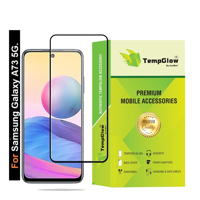 Image of Screen Protector for Samsung Galaxy A73 5G (Black) Tempered Glass Edge-to-Edge 6D Screen Guard With Installation Kit