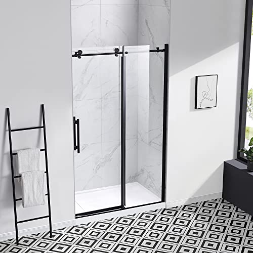 Ove Decors Mila 48 In. Tempered Shower Glass Panels In Black #TOP5