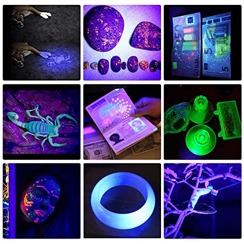 Eowco Uv Light Flashlight 365Nm & 395Nm, Small Black Light Ultraviolet Flashlights, Handheld Zoomable Blacklight Torch Woods Lamp, Detector For Pet Urine Dry Stains, Rocks, Scorpions, Hotel Inspection #TOP5