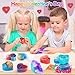 EZIGO 30 PCS Valentine Party Favors for Kids Heart Shaped Glitter Slime Kit with Valentines Cards, Stress Relief Fidget Toys, School Game Prizes, Classroom Exchange Gifts for Boys Girls