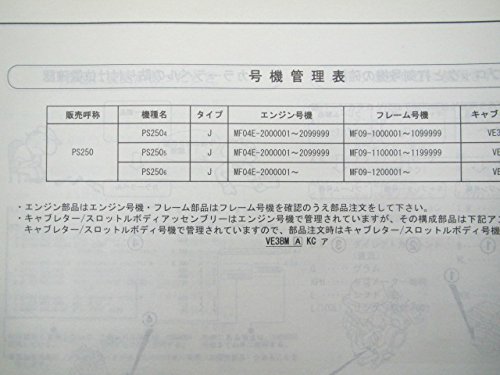Amazon.co.jp: 中古 ホンダ 正規 バイク 整備書 PS250 パーツリスト