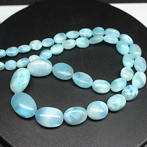 Larimar bleu perles de lithothérapie ovales pour ateliers de bijoux DIY