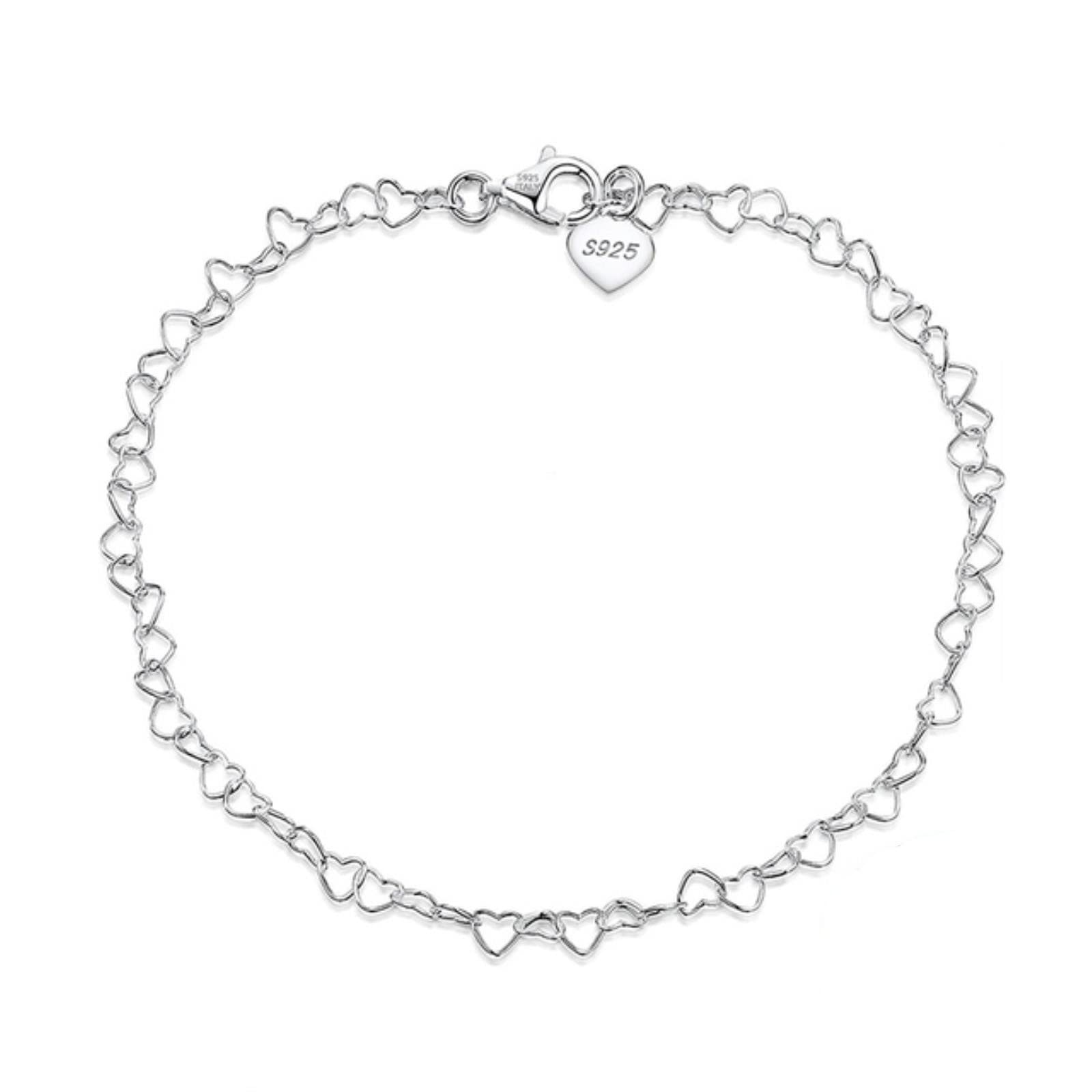 Bracciale a catena incrociata in argento Sterling 925 con zircone cubico e il tu Bracciale a catena incrociata in argento Sterling 925 con zircone cubico e il tu