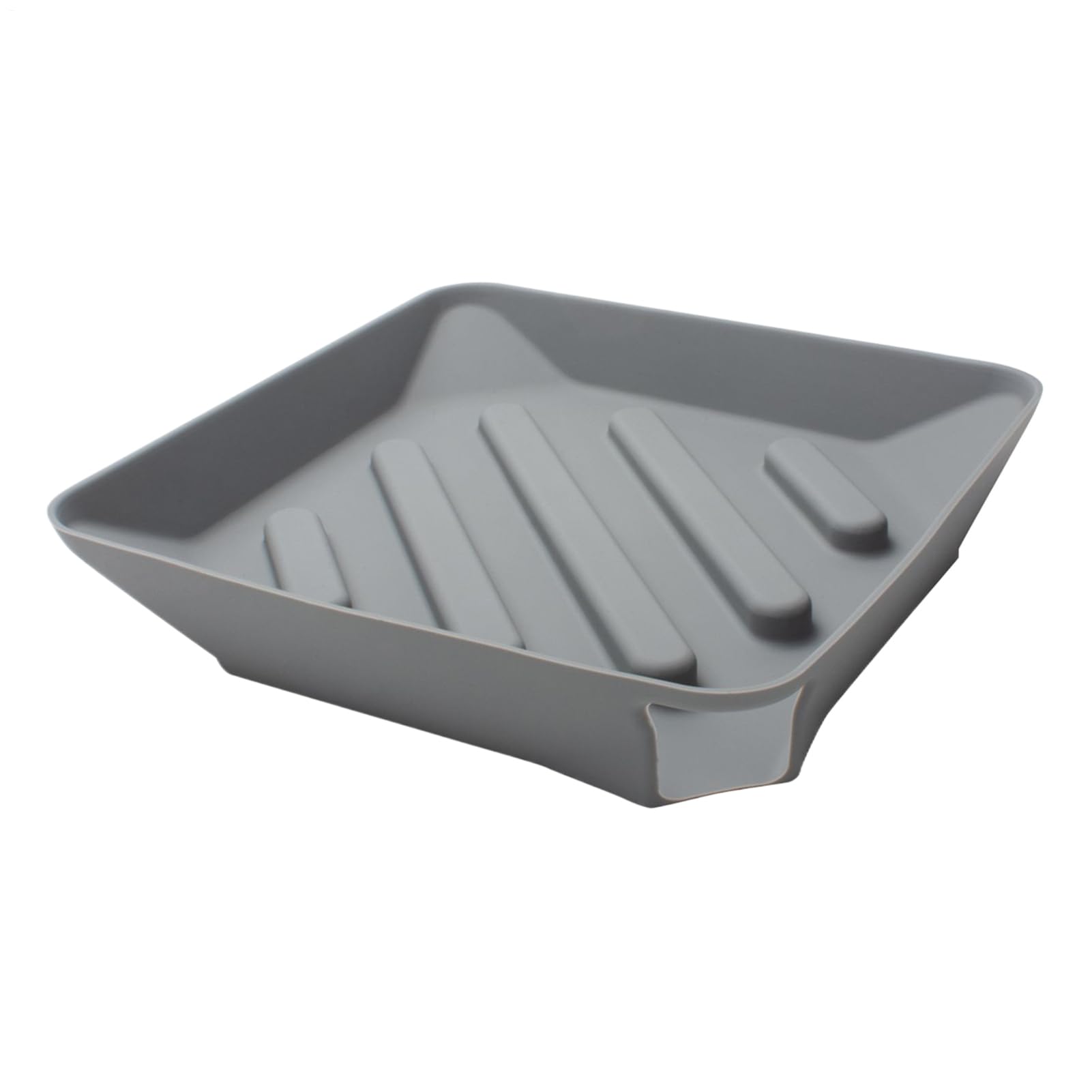 Alfombrilla de secado para platos de cocina, escurridor antideslizante con vertedero y soporte