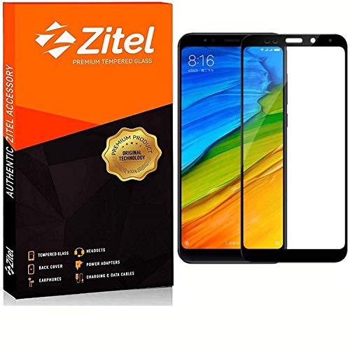 Image of Zitel Tempered Glass Screen Protector for Redmi Note 5 (Black) Edge-to-Edge Full Screen Coverage With Installation Kit