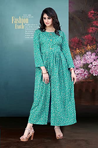 Image of H.E HAMZA ENTERPRISER Printed Crepe Material Brown Western Dress For Women