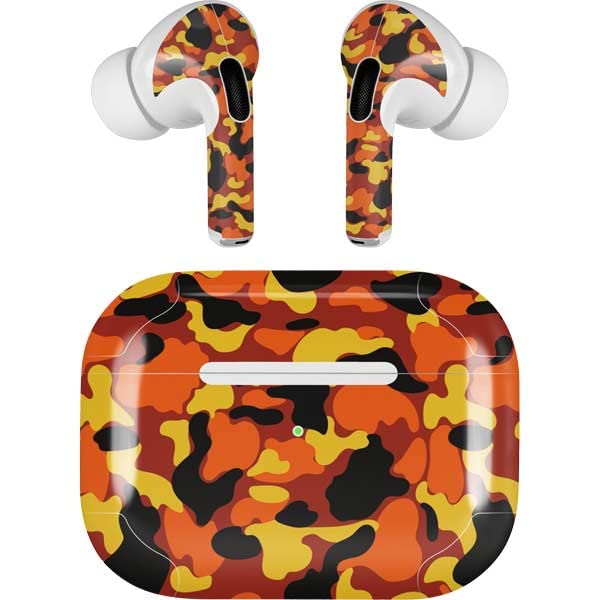 Skinit Decal Audio Skin Compatible with Apple AirPods Pro (2rd Gen, 2022) - Skinit Originally Designed Orange Camo Design