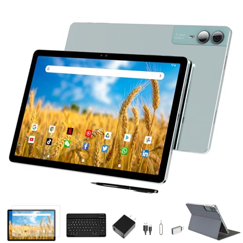 2026 Latest 11 inch Tablet Android 14 2000 * 1200 2K Display 2 in 1 Tablets, T616, 18GB RAM+128GB ROM+1TB Expand, 5+5+13MP Camera, 9000mAh, 4 Speakers, 5G WiFi, Tablet With Keyboard, Stylus, Case