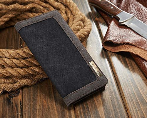 Image of ClickCase Iconic Series for Realme Narzo 20 pro Soft Canvas Denim Cloth Leather Wallet Flip Case Kick Stand with Magnetic Closure Flip Cover for Realme Narzo 20 pro (Dark Grey)