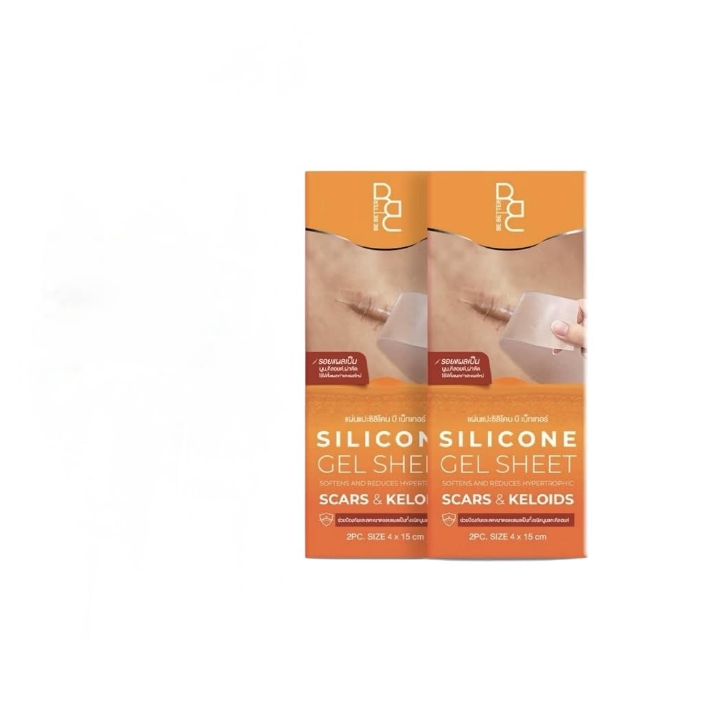 2 box (4 sheets) - Silicone Gel Sheet for Scar Care, Reusable Silicone Sheet, Sheet size: 4 x 15 cm
