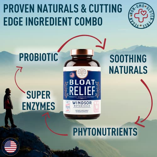 Bloat Relief Probiotics And Digestive Enzymes - Anti Bloating Turmeric, Ginger, Fennel, Bromelain Supplement - Debloat Capsules Gas And Bloating Relief For Women And Men - 30 Gut Health Bloating Pills #TOP4