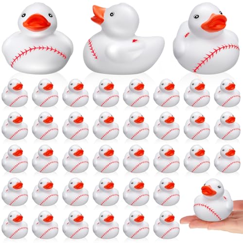 Deekin 50 Pcs Baseball Lines Rubber Ducks