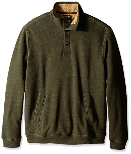 Image of Arrow Men's Big and Tall Long Sleeve Sueded Fleece Mock with Sherpa Collar