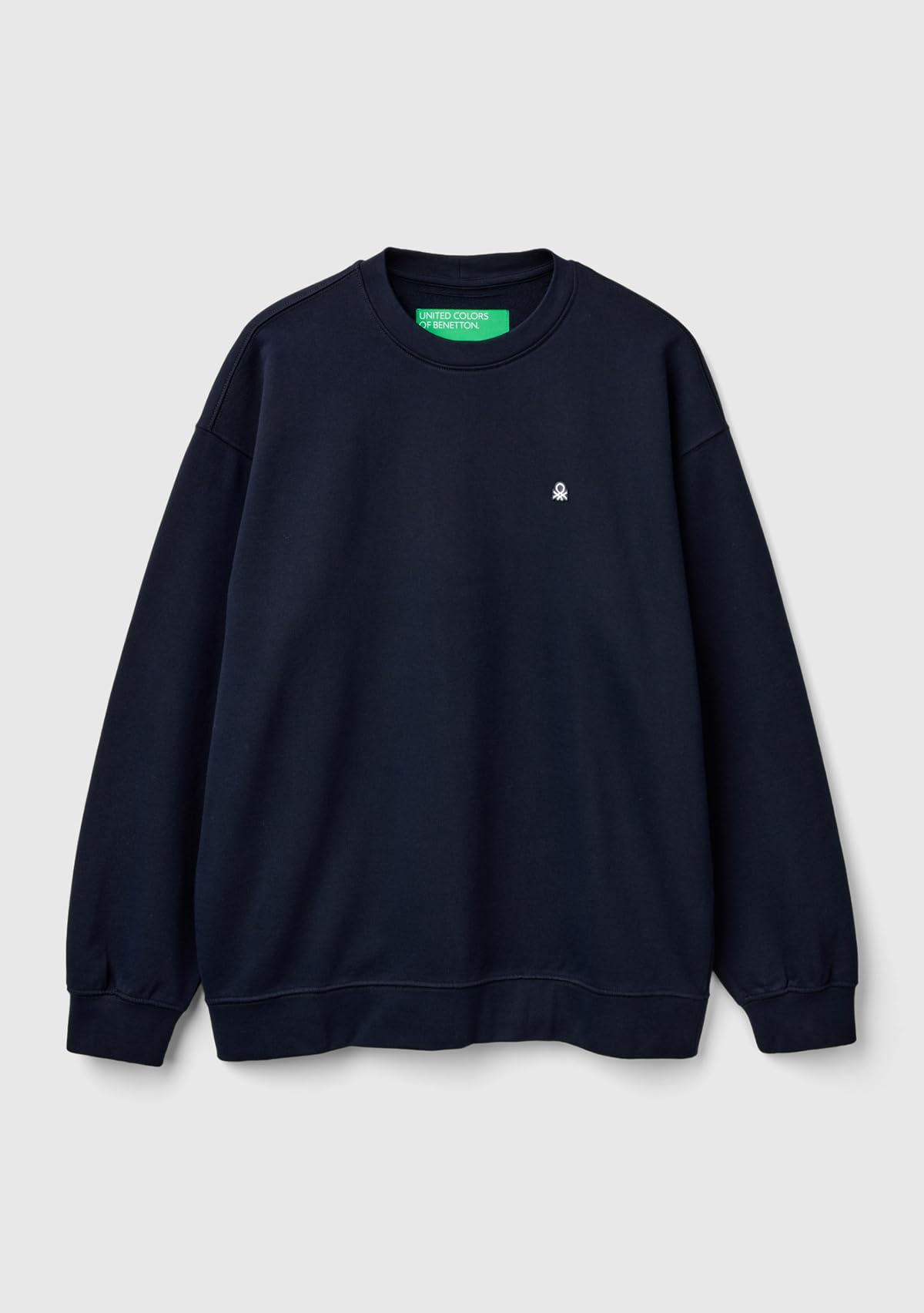 Sweat Sans Capuche United Colors Of Benetton Pour Garçon - Coupe Oversize Avec Manches Contrastées Et Broderies