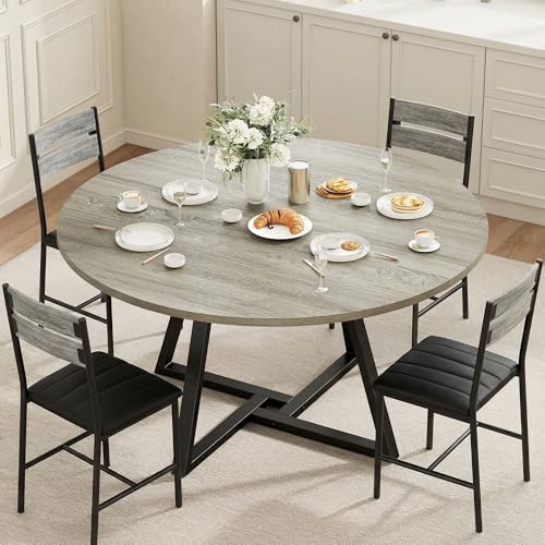 IRONCK Round Dining Table Set for 4, 5-Piece Kitchen Table