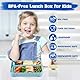 PUWOWYE Brotdose Kinder mit Fächern, Bento Box Kinder, 1330 ml Auslaufsicher Lunchbox Kinder, Brotbox für Mädchen & Jungen, geeignet für Schule, Kindergarten & Ausflüge BPA frei (Blau)