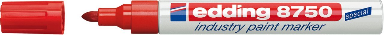 Edding Lack Marker 8750 Industry Paint Marker, 2 - 4 mm), color rojo