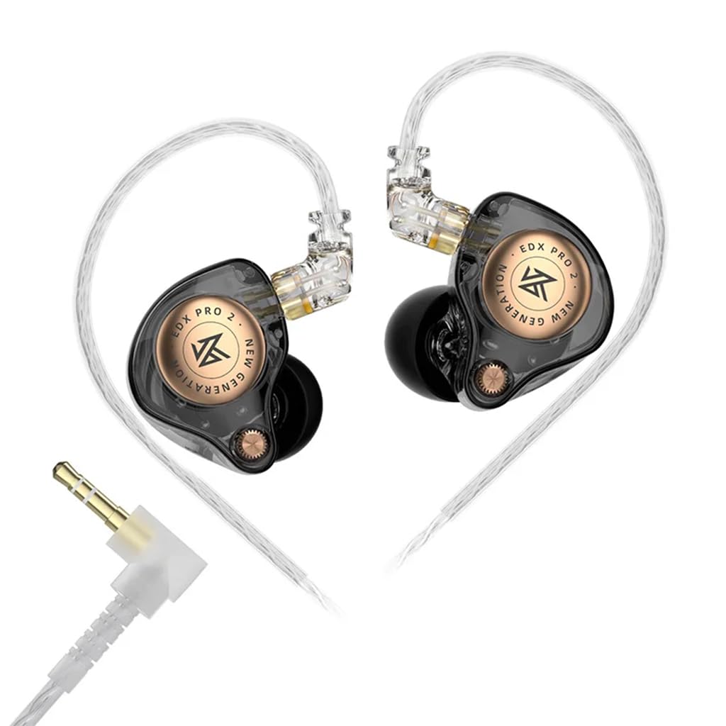 KZ EDX Pro 2 in-Ear Monitor IEM with Mic Earphones with 10mm Dynamic Driver, Balanced Sound, Detachable Silver-Plated Cable with Type-C Plug, Metallic Faceplate, Comfortable Fit Wired IEM (Black) — Amazon image 9
