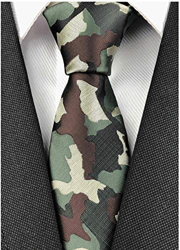 Image of Elfeves Men's Modern Striped Patterned Formal Ties College Daily Woven Neckties