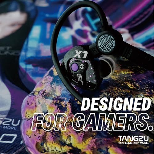 Image of TANGZU Xue Tao Gaming in Ear Monitors, Gaming IEM Earphones, HiFi Wired Earbuds with 10mm Glass Diaphragm Dynamic Driver, Tangle-Free Detachable Mic Cable for Gamer (3.5mm)