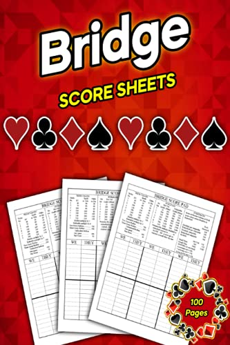 Bridge Score Sheets: 6 x 9 Medium Size Score Sheets | Bridge Score Pads | Bridge Scorekeeping