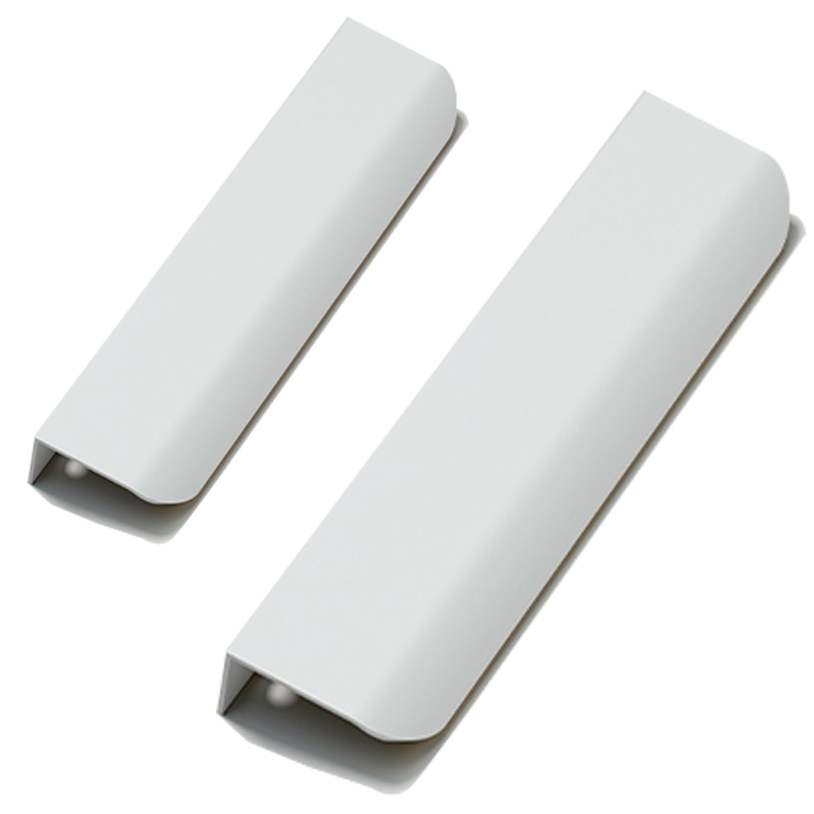 Fqflxy6589 White 2 Packs Concealed Kitchen Cupboard Handles,Hidden Drawer Pulls,Finger Edge Pull Aluminum Alloy Cabinet Invisible Furniture Profile Door Knob For Wardrobe,Bathroom,Living Room (400Mm,)