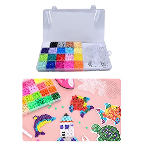 Newmind Hama Beads Toy Kit de artesanato para crianças com pegboards de papel para passar, contas e