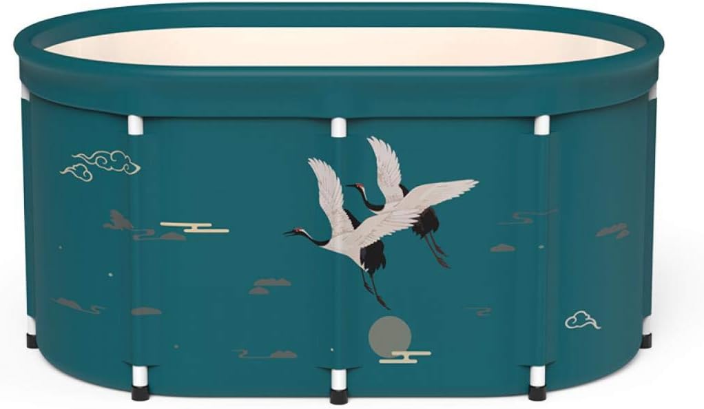 Foldable Bathtub Portable Soaking Bath Tub,Eco-Friendly Bathing Tub for Shower Stall, Adult Foldable Tub (Crane 3,Bathtub+storage bag)