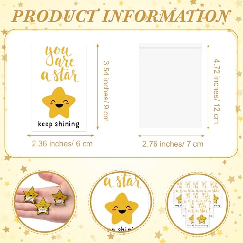 Inspirational Star Motivational Stars Lapel Pin Gift You Are a Star Card Bag Christmas Gift for Student Employee3
