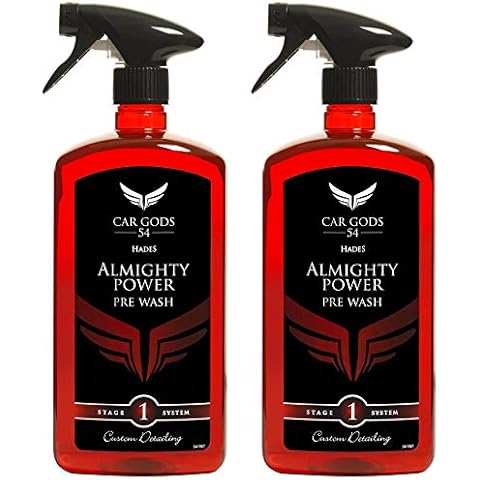Car Gods Twin Pack Pre Wash & All Purpose Car Cleaner 2x 1 Litre - Contaminant Remover - Auto Detailing Cleaning For Paintwork, Glass, Plastics and Wheels Cover