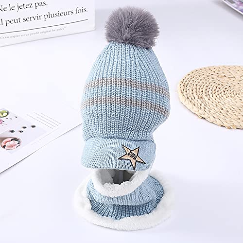 Kids Winter Plus Velvet Thickened face Protection Scarf Skull Caps Cute Beanie Cap Winter Soft Warm Knit Caps2