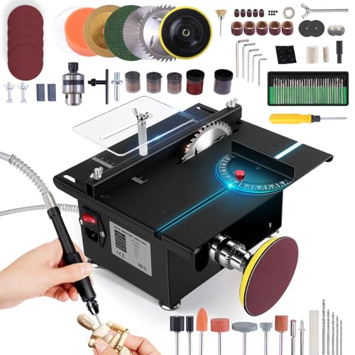 Mini Table Saw,400W Mini Desktop Electric Saw Cutter Speed & Angle Adjustable 30MM Cutting Depth,table sawelectrical, mini table saw for crafts