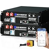 ECO-WORTHY (Cubix 100) 48V 200Ah LiFePO4 Lithium Battery (2 Pack 48V 100AH) w/Bluetooth | UL1973 & UL9540A & CEC Listed | 10.24KWh Server Rack Battery for Solar Energy Storage, Home Backup Power
