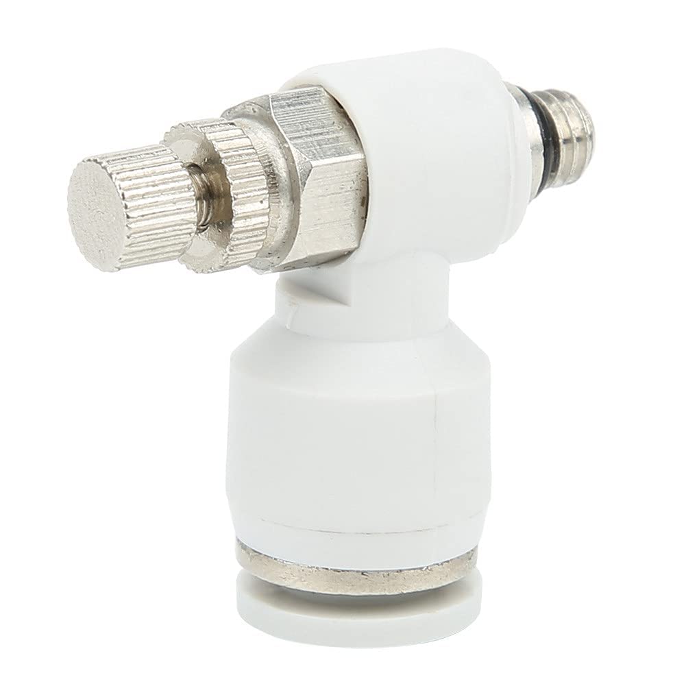 KLFEXVP 50Pcs SL6-M5 Air Flow Control Valve Adjustment Pneumatic Flow Valve 6mm Interface Pipe for Air Tube Cylinder