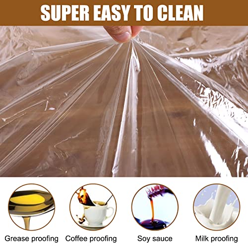 TWUTGAYW Round Tablecloth, Waterproof Tablecloth PVC Elastic Edged With Flannel Backing Table Cover - Image 4