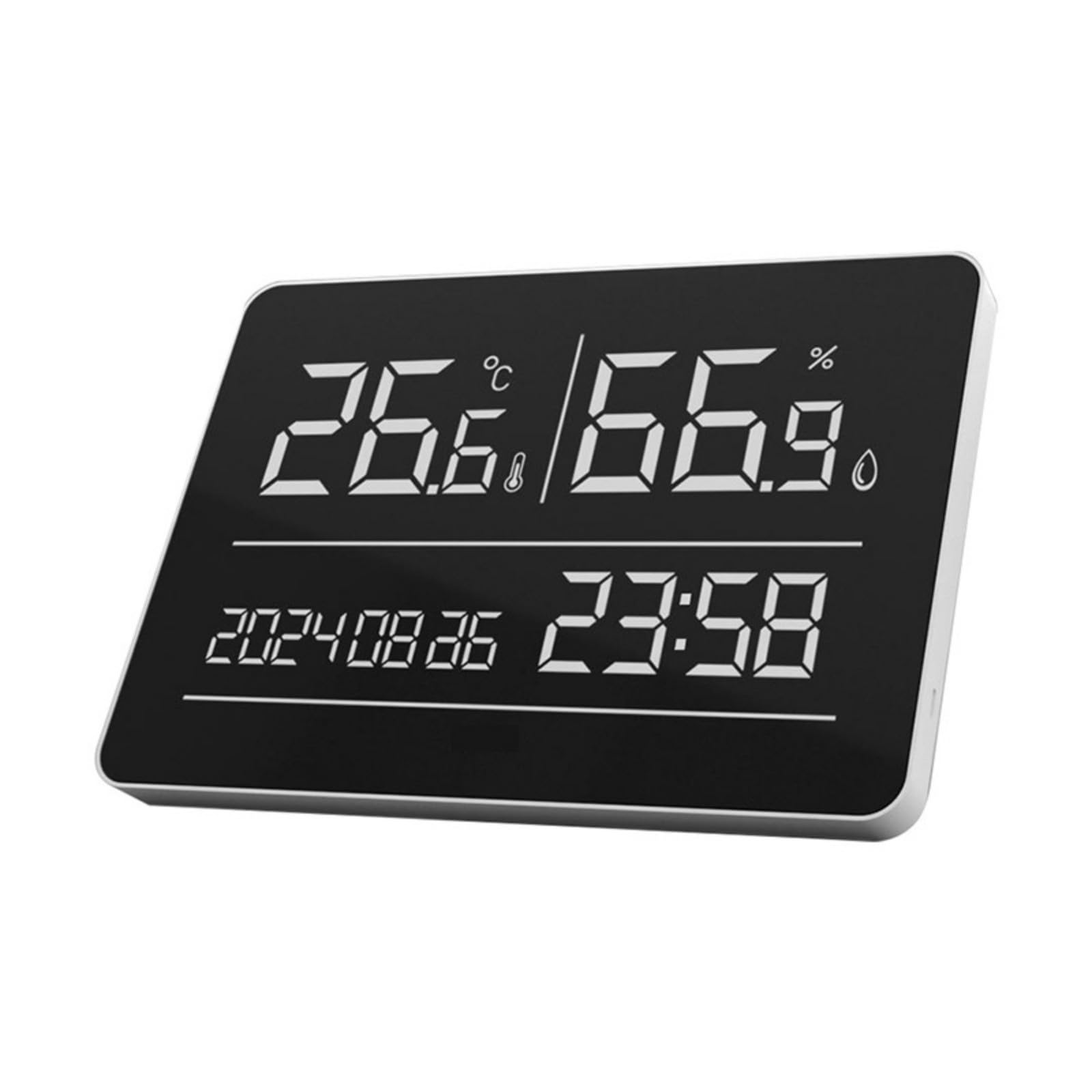 High Precise Digital Wall Clock with Temperature Humidness Monitor Calendar Display Quiet Operations for Home Use LCD Display Clock