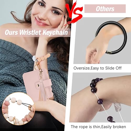 Image of Wristlet Wallet for Women with Keychain - RFID Card Holder Small Wallet Wristlet with Key Ring