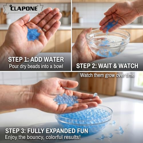 Image of Gel Balls 7-8mm Water Bullets for Blaster Gun, High Absorbent Water Beads Ammo, Non-Toxic Gel Blaster Refill Balls for Shooting Practice, Decoration & Play (Blue, 50000 Pcs)