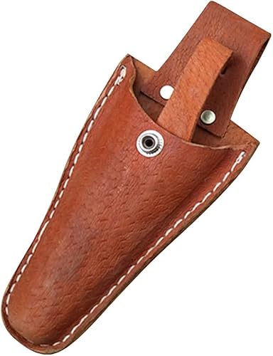 Funda de cuero para herramientas de jardinería, cinturón de electricista, tijeras de herramientas, funda protectora compacta de cuero/bolsa de