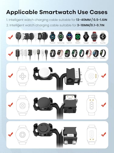 Base de carga universal dual ajustable para smartwatch Samsung y Google 3