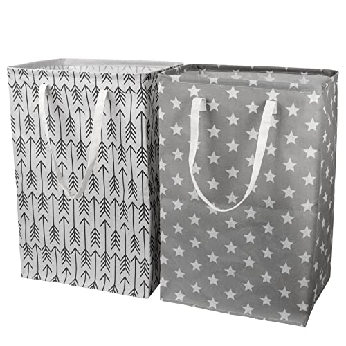 Image of Seebel 2-Pack Large Luandry Basket,75L Each Waterproof,Freestanding Landry Hamper,Collapsible Tall Clothes Hamper with Extanded Handles for Clothes Toys in Dorm and Family(Stars,Arrows)