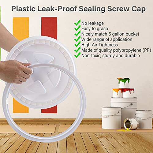 Image of Jetec 2 Pack 5 Gallon Bucket Lids 12 Inch, White