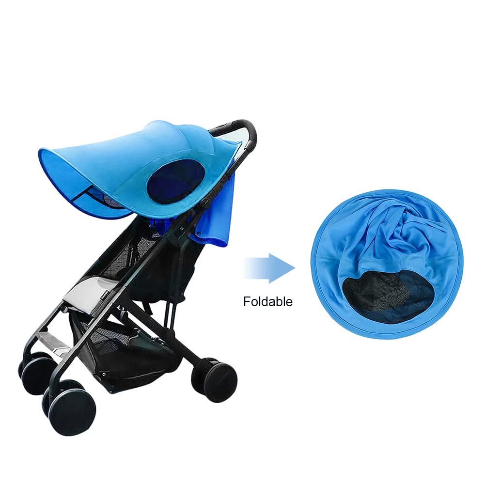 Baby Pram Sun Shade Cover Universal Baby Stroller Awning Pushchair Sun Canopy Shield Anti-UV Buggy Sunshade Cover Umbrella Carriage UV Protection Visor Parasol Waterproof with Arched Hard Support - Image 4