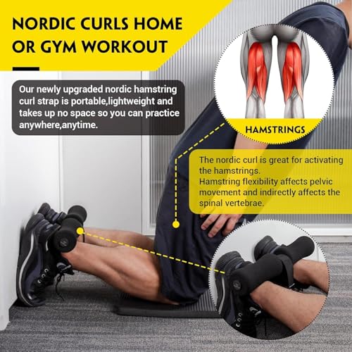 Image of Chaken Nordic Curl Hamstring Strap -Home Gym Fitness Exercise Equipment for Men and Women Workout for Abs and Strength Anywhere Jim Kit for Calisthenics Curl Leg Exercising Set Machine