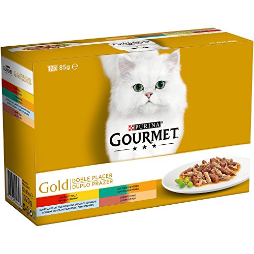 Purina Gourmet Gold Doble Placer comida para gatos Surtido sabores 12 x 85 g
