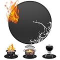 Kumming 36" Fire Pit Mat for Solo Stove Bonfire,Round Fireproof Under Grill Mat,Reusable Waterproof BBQ Pad for Grass Deck Patio,Outdoor Oil-Proof Under BBQ Grill Mat