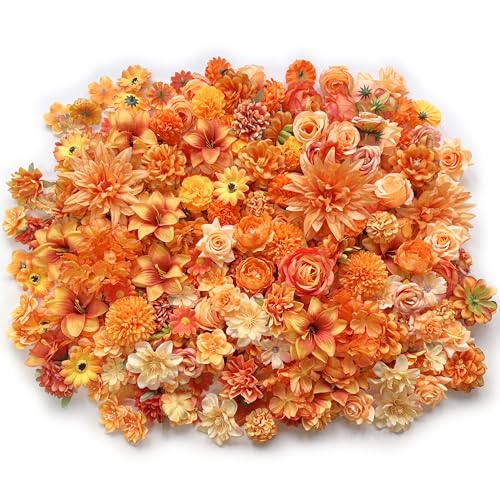 Artificial Marigold Flowers Bulk Halloween Decor Orange Marigold Fake Flowers Heads for...